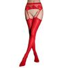 Oil-shiny stockings, four-sided open-crotch pantyhose, sexy Japanese delicate and silky, pure lace integrated suspender stockings