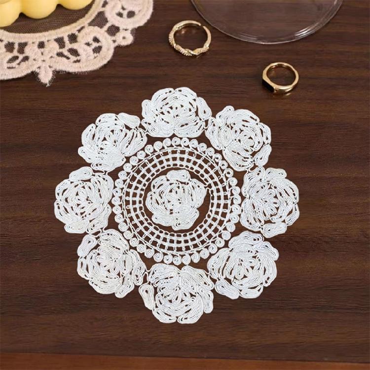 Decorative Floral Laces Coasters And Placemat Set Elegant Table Decoration Mats For Elegant Dining Experience