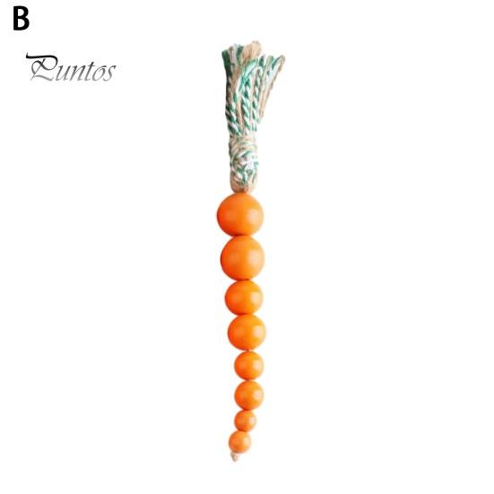 Easter Wooden Carrot Beads String Wood Pendant Spring Home Party Decoration for Birthday Housewarming