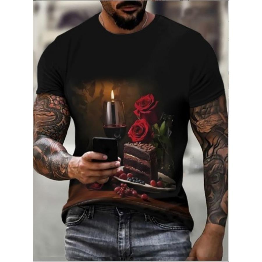 

Summer new fashion trend digital 3D printing breathable quick-drying men s short-sleeved crew neck t-shirt 6XL