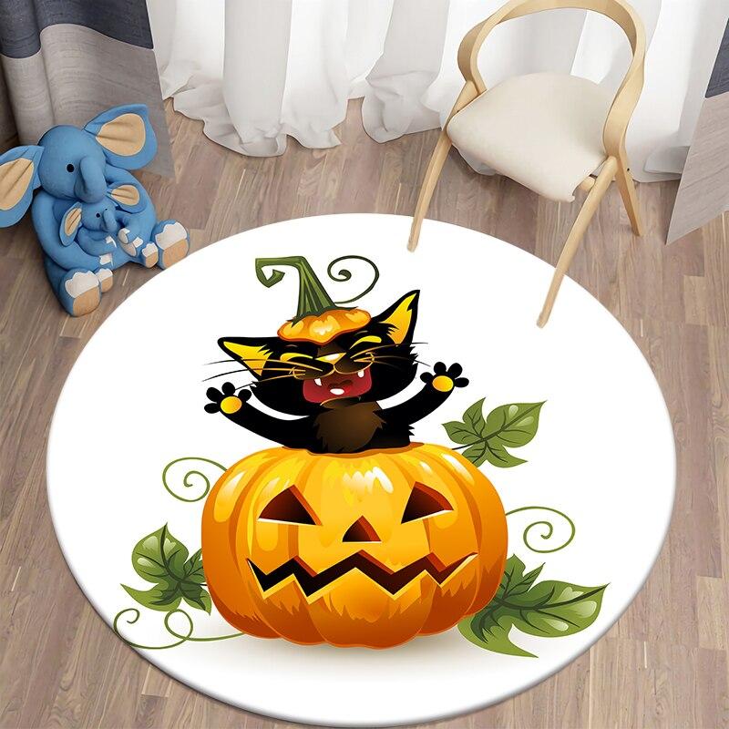 Halloween Tapijt Voor Woonkamer Ronde Tapijt Slaapkamer Anti-Slip Kinderen Tapijten Mat Voor Kinderen Halloween Decoraties Voor Thuis