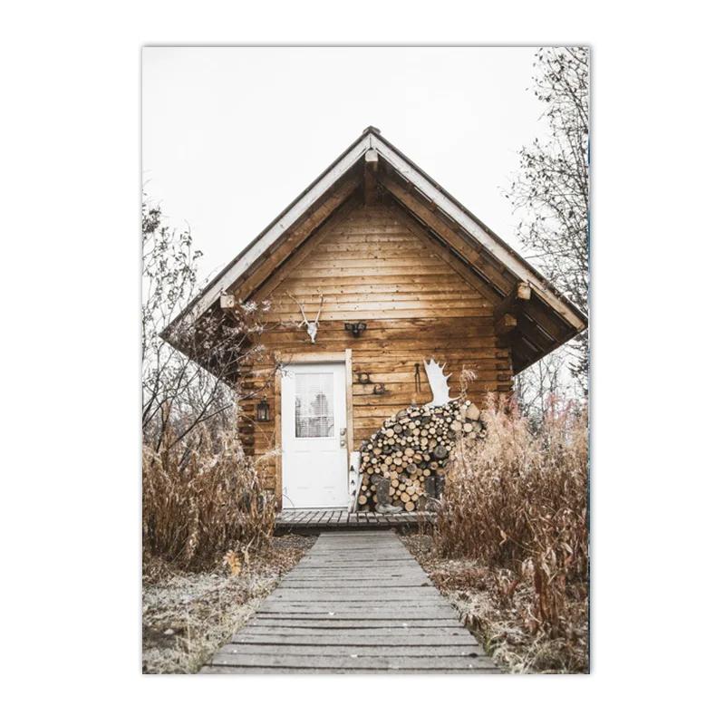 Beige Gras Blume Reed Leinwand Malerei Herbst Landschaft Eichhörnchen Schafe Wand Kunst Drucke Nordic Poster Bild Wohnzimmer Dekor