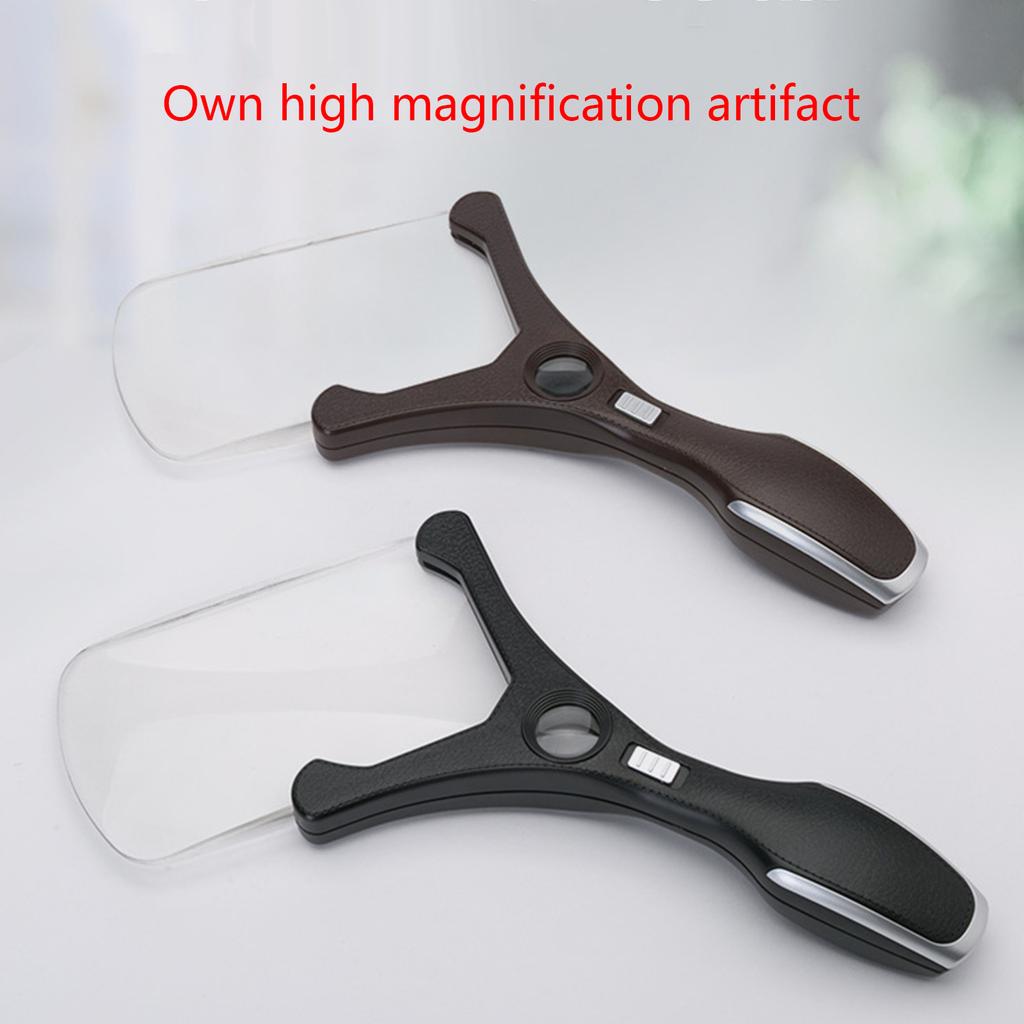 Handhold LED Magnifier- with 4 LED Light 2.5X / 25X Magnification for Reading Close Work Documents- Images- Photos Gift