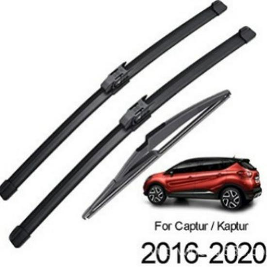 Renault Captur/Kaptur 2016-2024 Front & Rear Wiper Blades Set: 26"/16"/12"