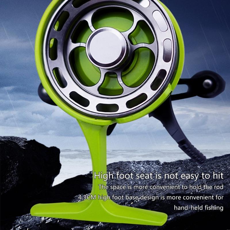 Angelausrüstung Inline Eisangelrolle mit Metallspule und 3+1 Kugellagern Inline Freilauf Eisangelrolle mit großer Spule