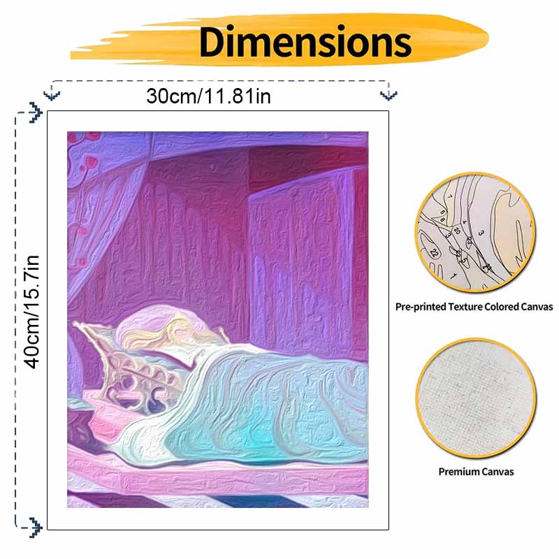 Disney Sleeping Beauty DIY Oil Painting Art Painting Kit Home Wall Decor Handmade Gift For Bedside Bedroom Princess Theme Wall Art Decor