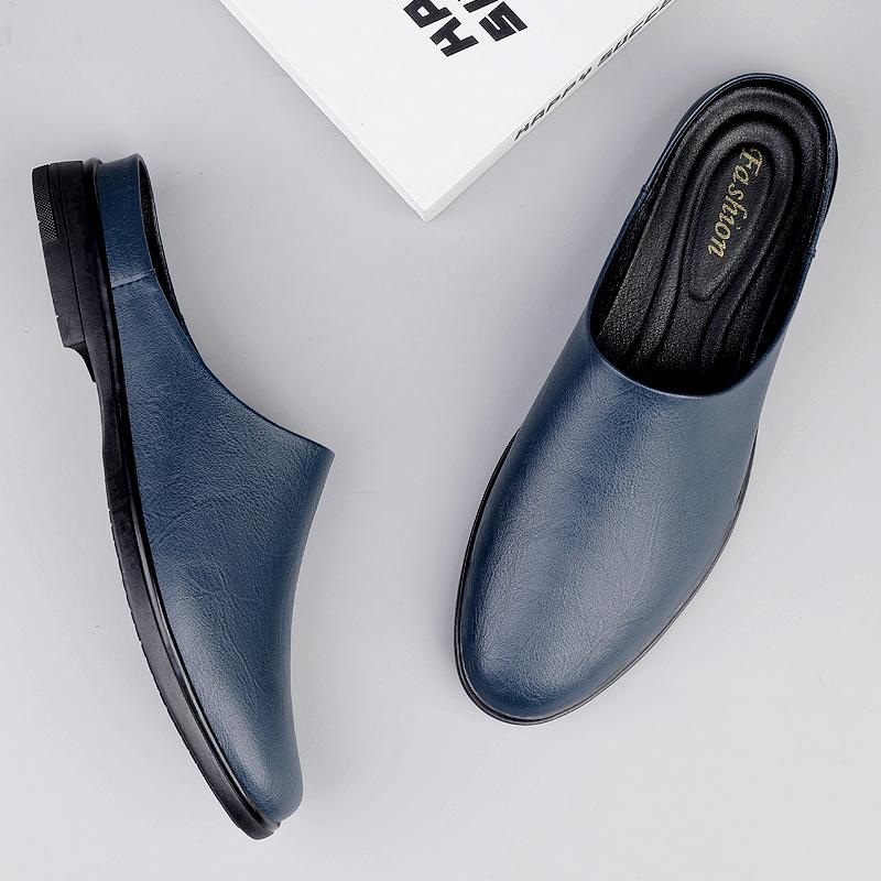 Fashion Soft Breathable Muller Shoes New Slip-On Half Shoes Driving Casual Shoes Men's Lazy Loafers Comfort Versatile Slippers Moccasins