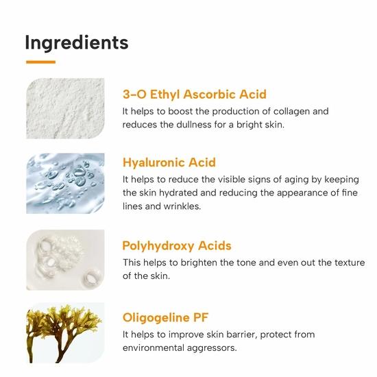 DERMATOUCH Anti Aging Serum Set - 10% Vitamin C Serum & 2% Hyaluronic Acid Serum | For rynker, oppstrammende, fuktighet- 18ml + 18ml