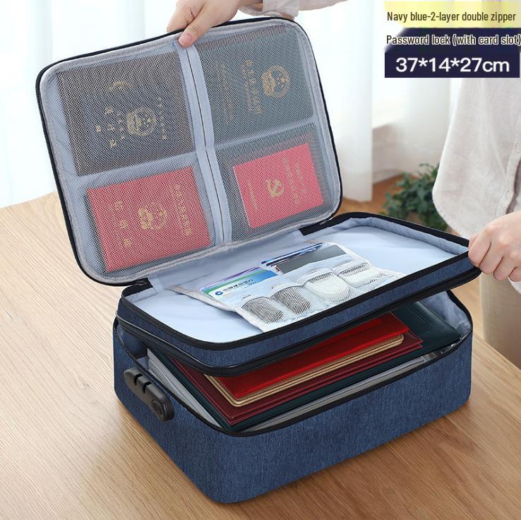 Multilayer Document Organizer Bag for Home: Household File, Birth Certificate Storage & Heavy Document Archive