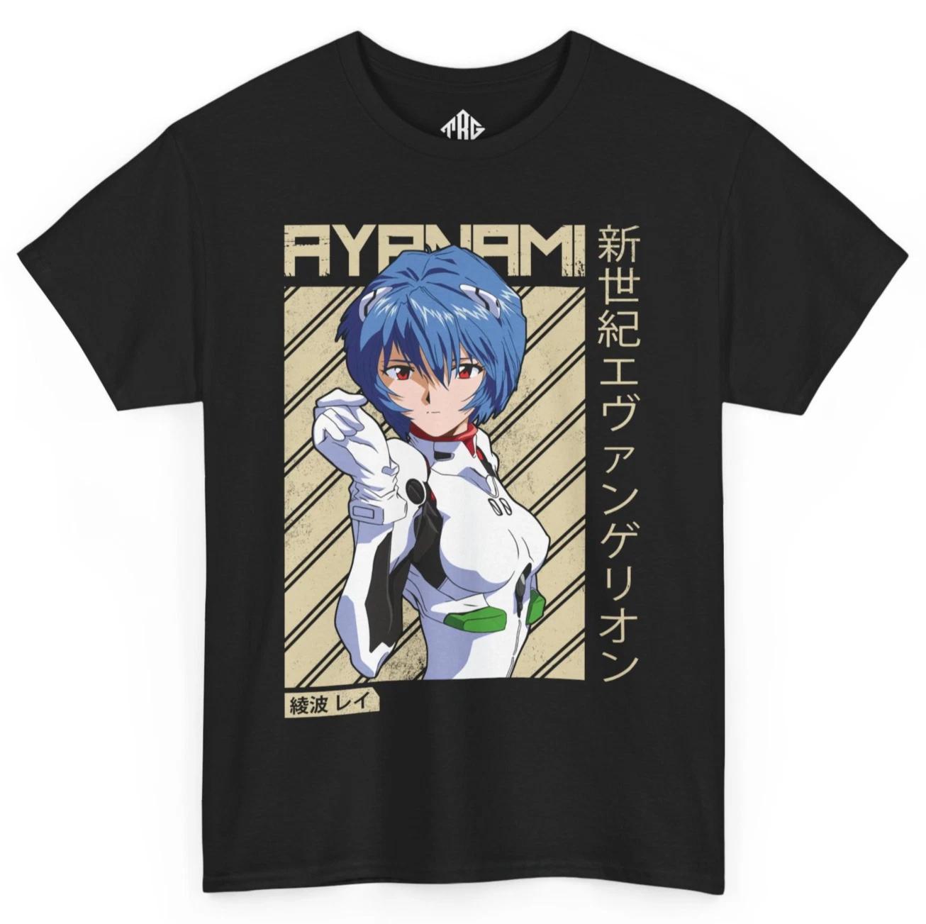 Футболка Рей Аянами Евангелион Нового Поколения Синий Штекерный Костюм Аниме Футболка 4XL