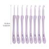 8pc/set Knitting Needles Tool, Purple ABS Plastic Handle Aluminum Crochet Hook Set, DIY Weaving Hooks with Size 2.5mm-6.0mm
