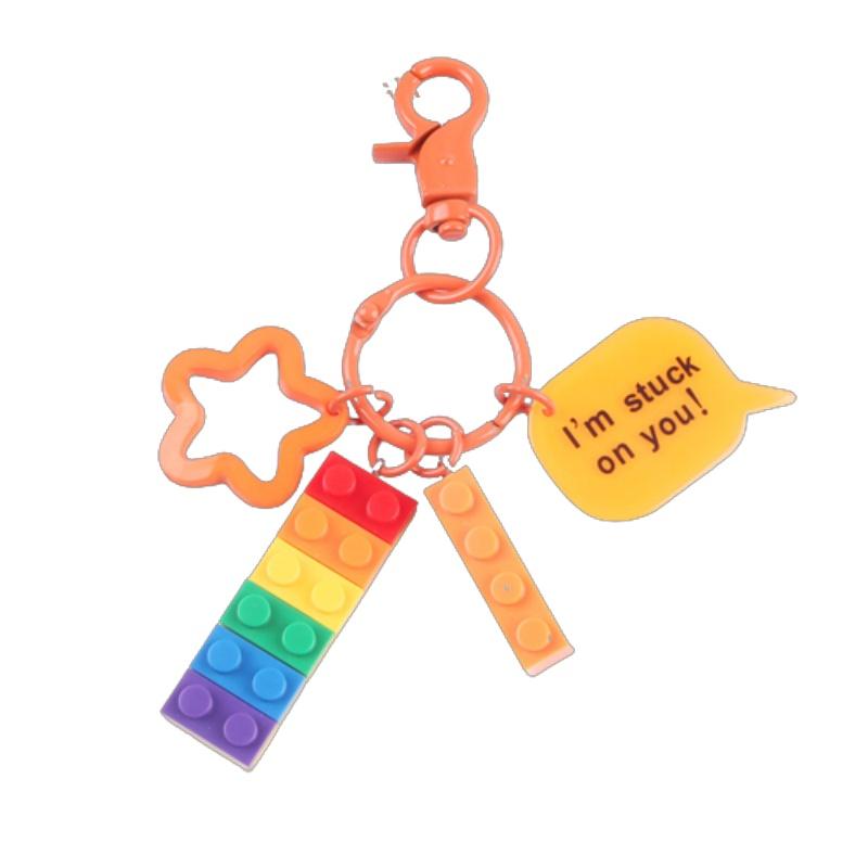Porte-clés Décoration Blocs de Construction Cloche Arc-en-ciel Pour Sacs et Voitures
