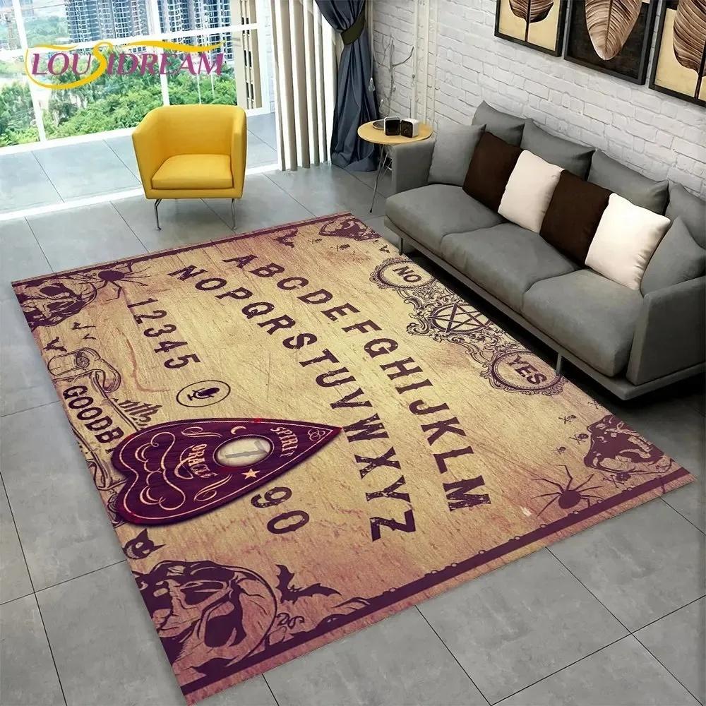 Ouija Tarot Witchcraft Gothic Mystical Carpet Living Room Bedroom Sofa Doormat Rug Non-slip Large Area Floor Mat Home Decoration