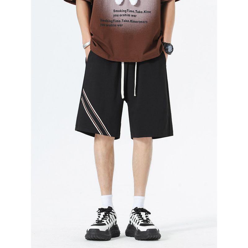 Wassup Diagonal Stripe Sports Shorts for Men, New Summer Style, Trendy and Versatile, Couple's Five-Point American Casual Sweatpants
