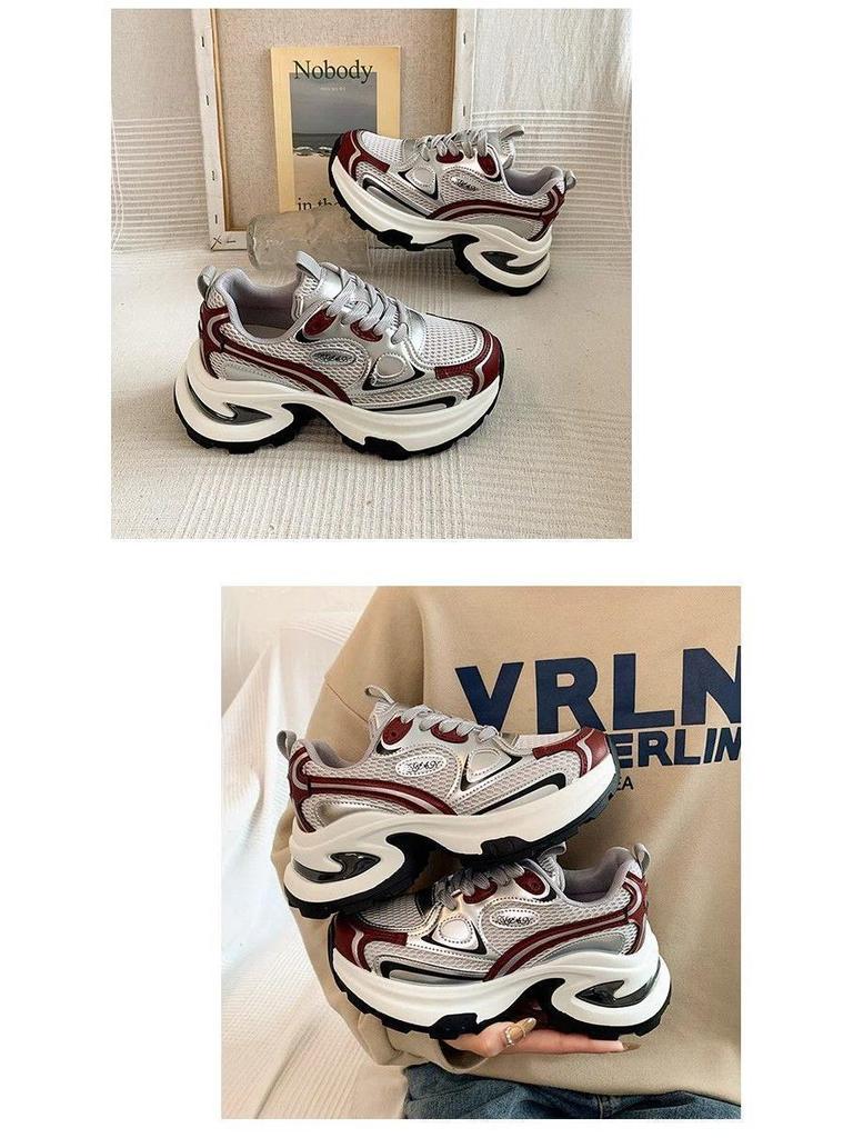 Trendy Dámské Platformové Dad Tenisky s Silnou Podrážkou - Jaro/Podzim 2025 Street Style