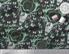 Soimoi Green Japan Crepe Satin Fabric Insect|Dream Catcher & Reindeer Face Animal Fabric Prints by Yard 42 Inch