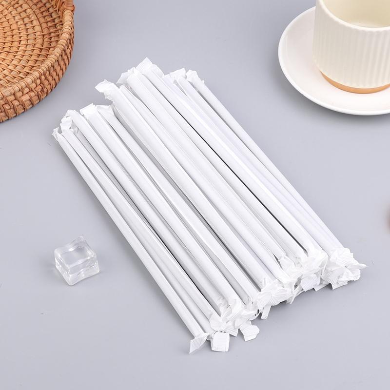 100Pcs Black Drinking Straws Plastique Straws Single Piece Paper Packaging Rietjes Flexible Party Kitchen Beverage Straws