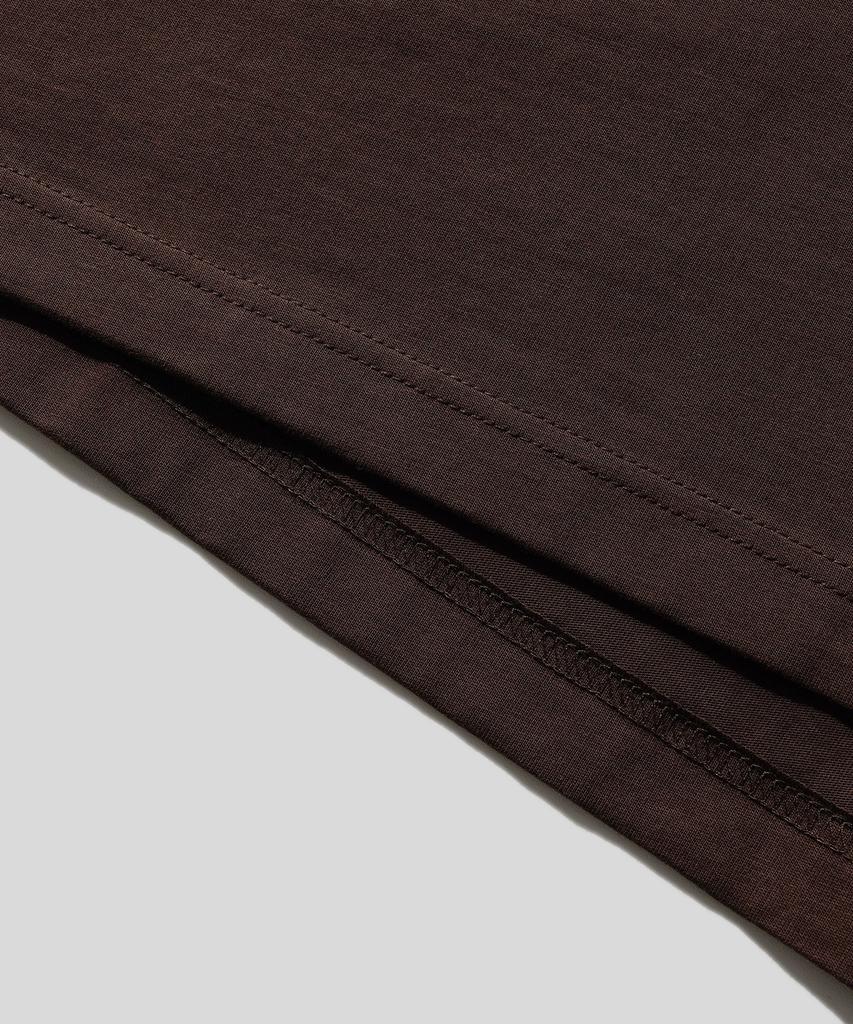 FP142 Orbt 974Og Silket Short Sleeve T-Shirt Dark Brown Sjst1526