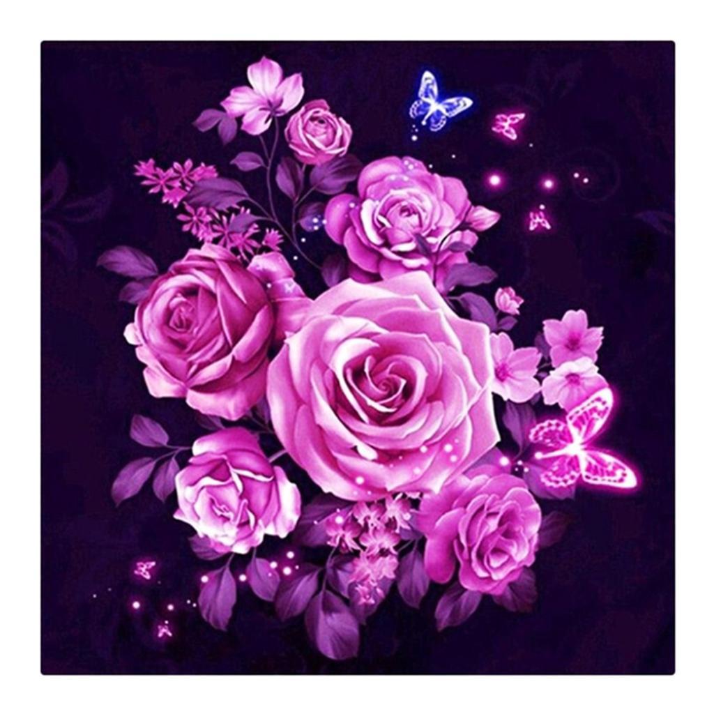 Rose Rhinestone Picture of Crystal Embroidery x30cm