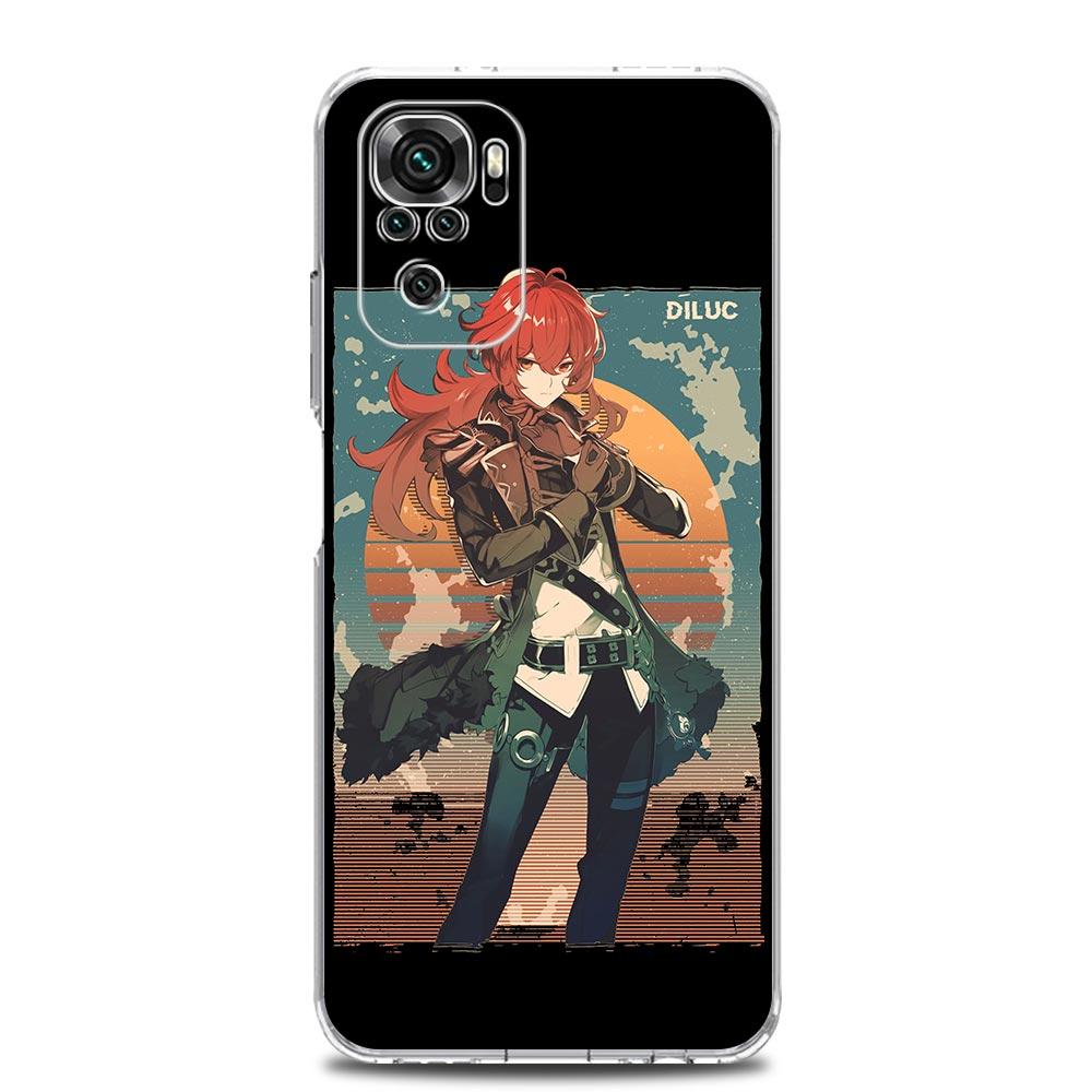 

Чехол для телефона Genshin Impact для Xiaomi Redmi Note 12 11 9S 9 8 10 Pro Plus 7 8T 9C 9A 8A K40, игровой силиконовый прозрачный чехол Redmi Note 7
