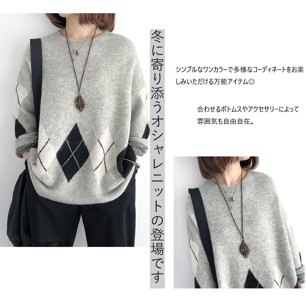 Knit Sweater Long Crew Loose Perfect for Going Winter [OGCPWYQZ] Women's Top, Sleeve, Neck, Patterned, Casual, Warm, Stylish, Slimming, Soft, Fit,