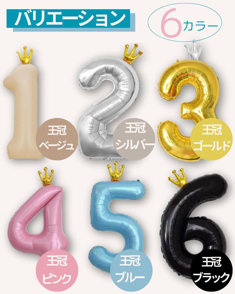 La Kissa Large Number Balloons with Birthday Inches with for Anniversary 40-inch Crown, Decorations, Approx. 35.6 (90cm), Straw, (Beige Crown, 1)