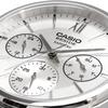 CASIO BESIDE Quartz Sapphire Solid Silver Men's Watch, Glass, Band, Multi-axis, 24-hour Display