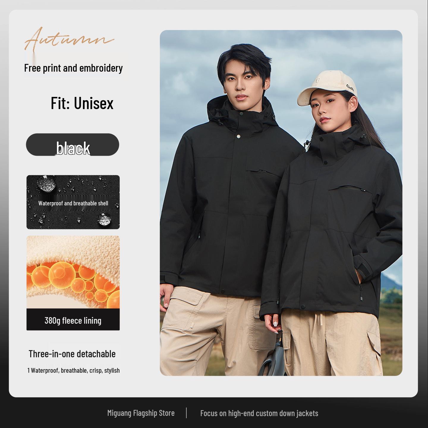 

Nio 4S Store Group Mountaineering Jacket: Autumn/Winter 3-in-1, Thickened Workwear with Logo M