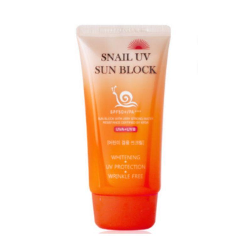 JIGOTT Snail UV Sun Block Cream 70ml – Hydrating Repair SPF Sunscreen with Snail Mucin K-Beauty