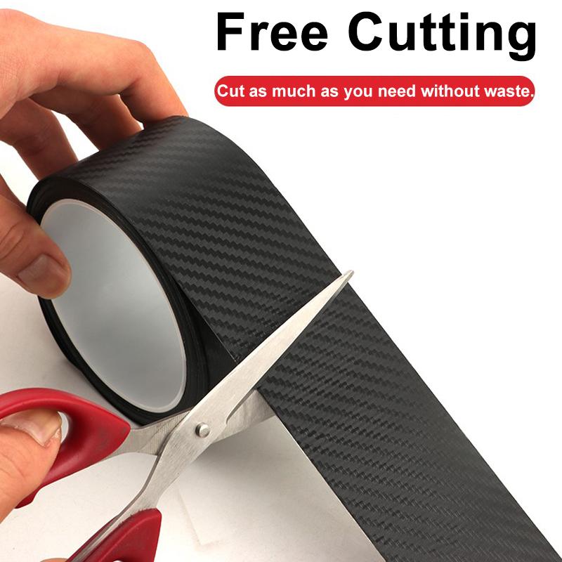 Protector de Umbral de Coche de Fibra de Carbono 3D Impermeable Antiarañazos Pegatina Negra Nano para Carrocería de Coche Película Protectora Automotriz DIY