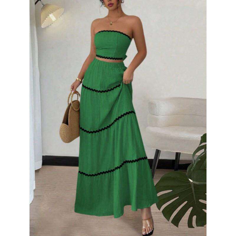 New Summer Strapless Lace Long Dress