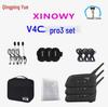 Headset Bluetooth Xinowy V4cPRO para Árbitros de Futebol, Chamadas para 4 Pessoas, Inclui 3 Conjuntos com Bolsa de Armazenamento.