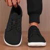 Mens Wide Toe Barefoot Shoes Breathable Knitted Mesh Minimalist Walking Sneakers Casual Soft Sole Wide Last Shoes Walking Shoes