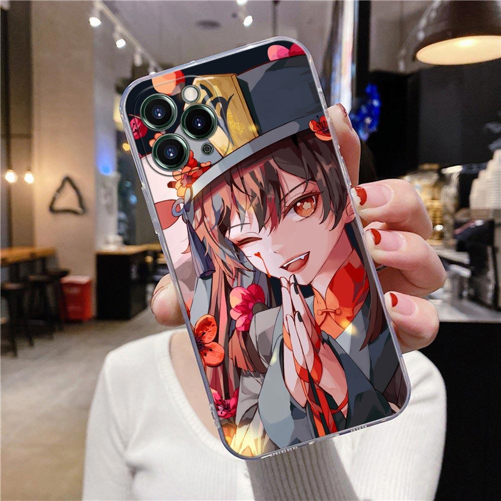 Průhledný kryt na telefon pro Apple iPhone 12 11 13 Pro Max mini XS X XR 7 8 6 Plus SE pouzdra kryt anime Genshin Impact květina hra