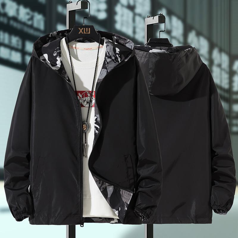 Giacca Casual Mimetica Reversibile Primaverile da Uomo Taglia Grande Sottile
