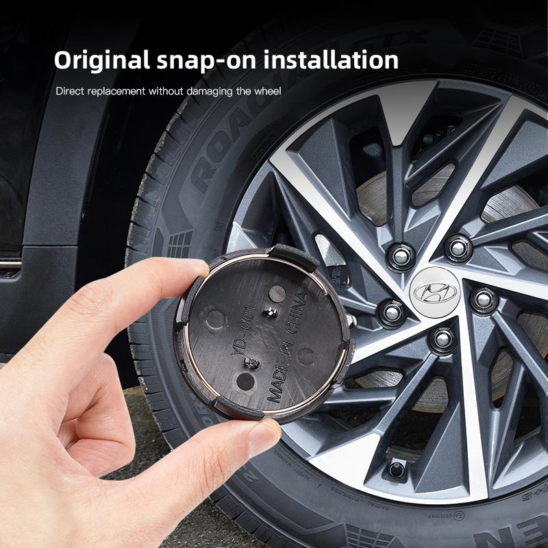 4 szt. 60mm Kołpaki Środkowe Felg Samochodowych Pokrywa z Logo Akcesoria Do Hyundai Palisade Bayon Tucson Inster NEXO Creta i30 i20 i10 Grand
