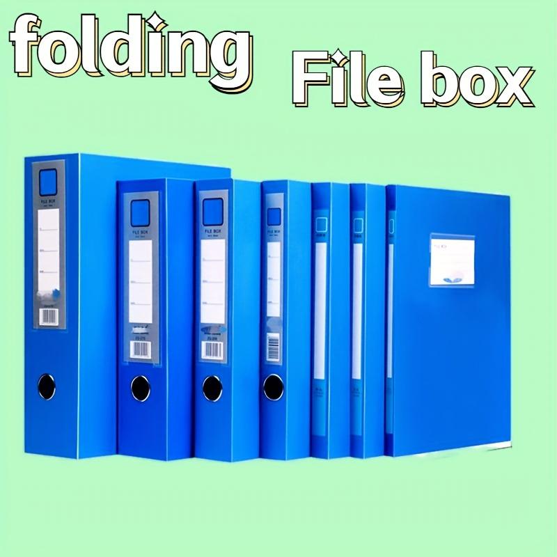 15pcs Blue Large-Capacity File Storage Boxes, Foldable Design, Thickened Document Boxes for Receipts And Office Supplies