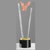 Customized High Grade Metal Gold, Silver, Copper Crown, Eagle, Pentagram, Awards, Commemorative Blade Shape, Crystal Trophy, 1Pc