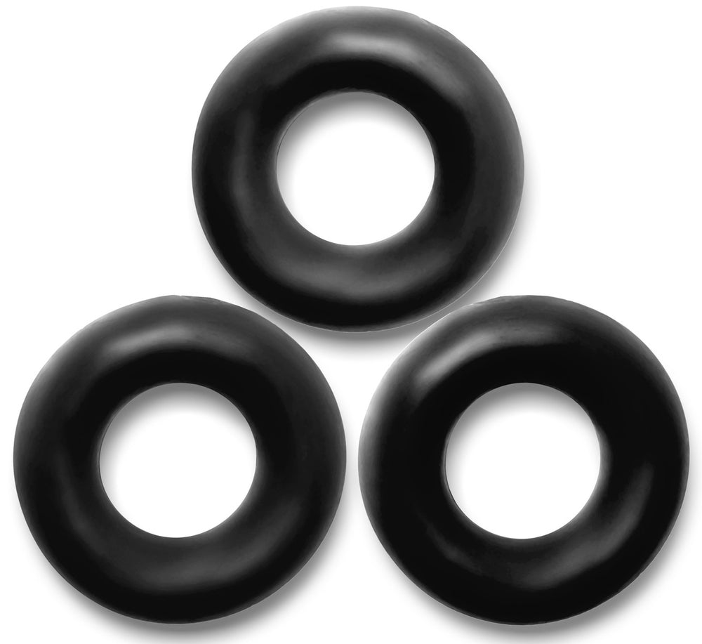 Set of 3 Black Fat Willy Cock Rings - Oxballs - Flexible Cock Rings