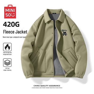 MINISO Men's Fleece Lined Lapel Jacket
