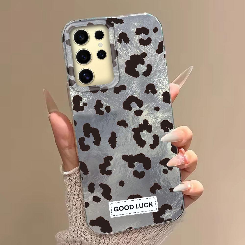 

Retro Black Leopard Print Pattern Women Phone Case for Samsung Galaxy S25 S24 S23 S22 S21 S20 FE Plus Ultra Shell TPU Cover Samsung S21 FE