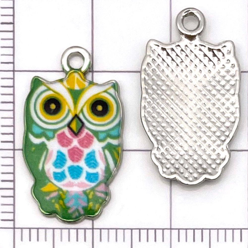 Colorful Owl Enamel Charms, 20pcs - Alloy Pendants for DIY Bracelets & Necklaces