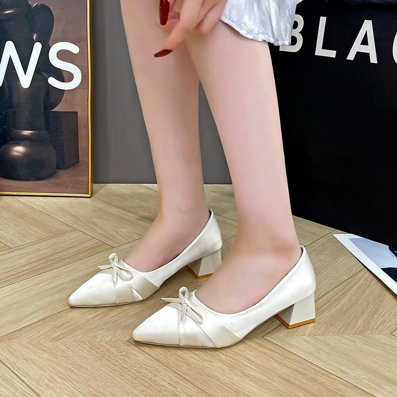 Fashion Fashionable Woman Comfortable and Elegant Style Female Footwear Pointed Toe Summer Dress on Heels New Sweet High Spring Pumps