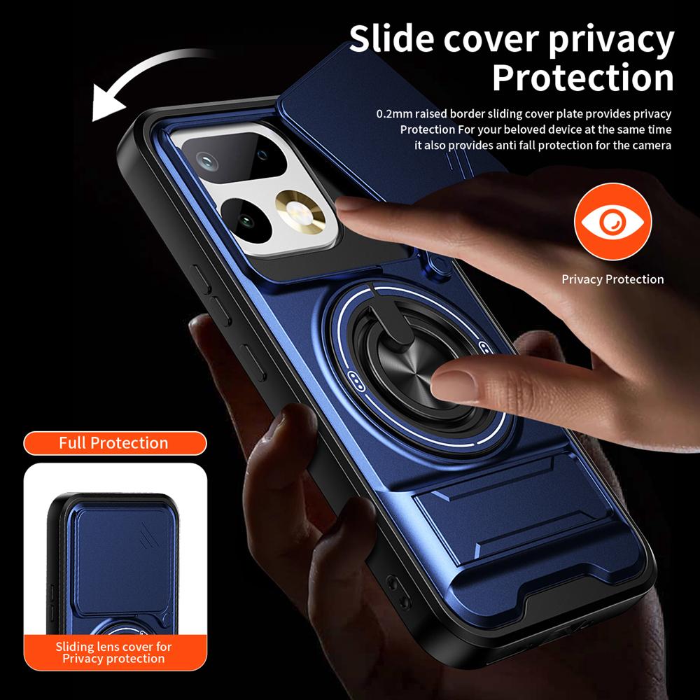 KEYSION Magnetic Phone Case for Realme 16 Pro 5G 16 Pro+ 5G Slide Camera Protection Upright Kickstand Ring Shockproof Back Cover