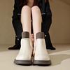 Soft-soled Boots Women's Autumn Winter British Style Thick-soled Socks and Boots Rear Zipper Martin Boots Western Style Chelsea Short Boots