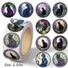 500Pcs/Roll Black Cats Under The Moonlight Kids Rewards Stickers - DIY Scrapbooks Album Decor Sealing Label Decals