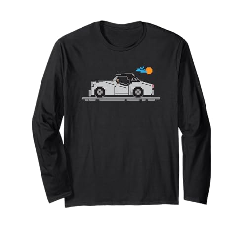 

8-bit Cartoon Triumph TR3 TR 3 British Gray Sports Car Long Sleeve T-Shirt