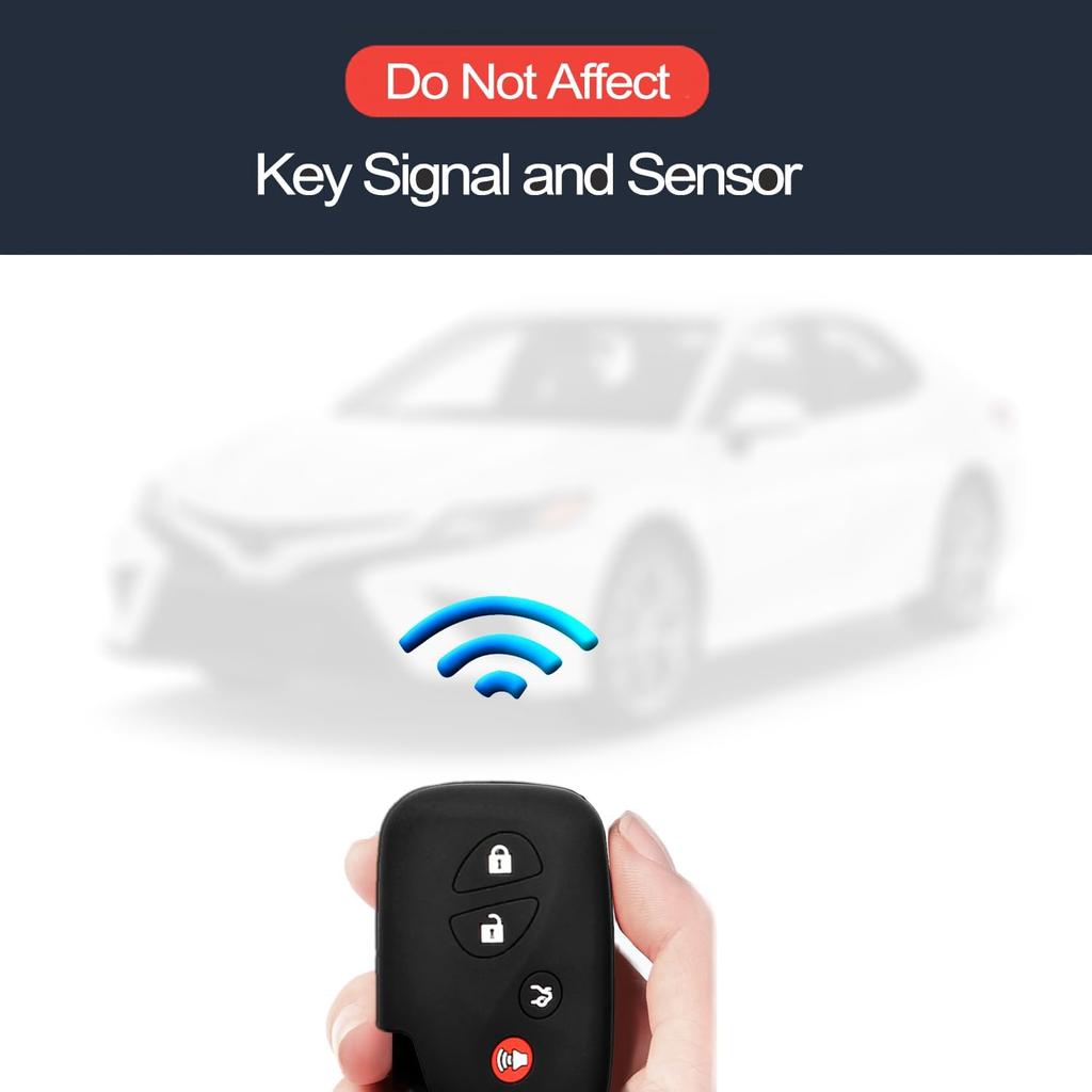 2pcs Compatible with Lexus GX460 GS350 GS450h ES350 IS250 IS350 CT200h LS460 LS600h LX570 RX350 RX450h Smart 4 Buttons Key Fob Cover Case Key Chain