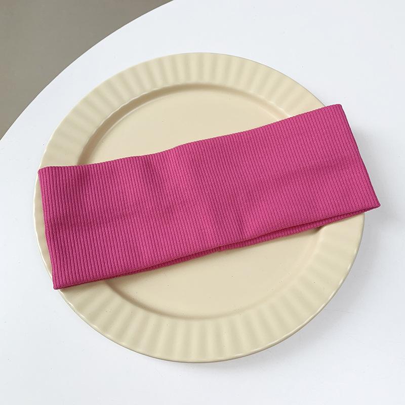 Solid Color Korean Wide Headband Stretchy Knit Hair Sweatband for Women Makeup Gym Yoga Running Fashion Accessory