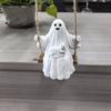 Handmade Halloween Cute Ghost Dog Ornament Resin Ghost Walking Dog Sculpture  Rearview Mirrors
